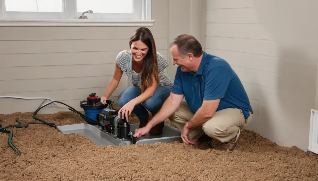 A homeowner checking a basement window for gaps with a provider